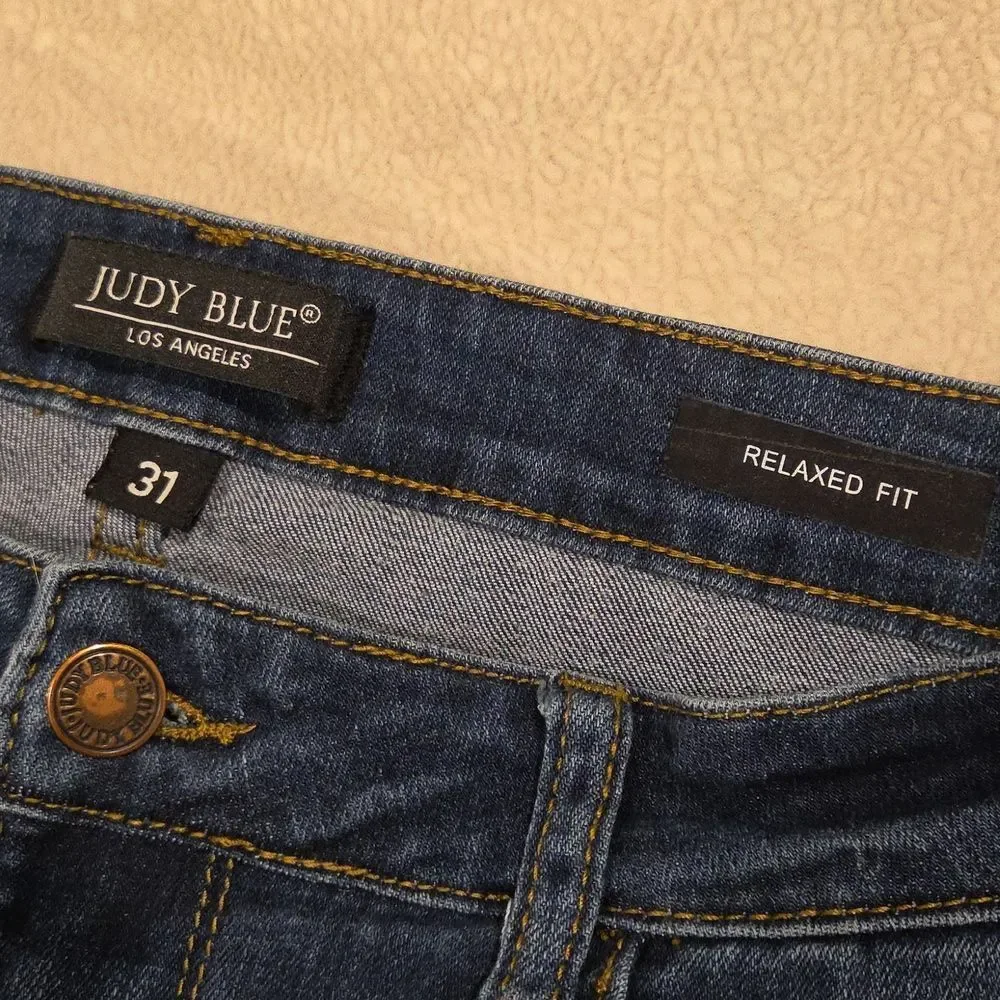 Judy Blue Relaxed Fit Dark Indigo Jeans, Size 31